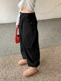Nicho Pintuck Cotton Long Wide Pants