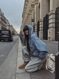 Demon Washing Knit Hood Jacket