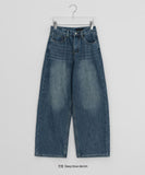 Boken Brushed Washing Denim Wide Pants