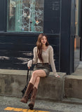 Hari unbalanced crop knit