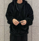Boa fleece hooded zip-up
