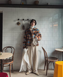 Deep corduroy one-tuck pants