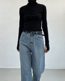 Turtleneck Ribbed Warmer T-Shirt