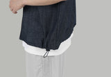 High neck denim vest