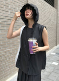 FRILL SHIRT HOOD VEST