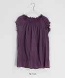 Hachika Vintage Shirring Cap Sleeve Blouse