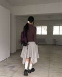 Letil Hippie Velvet Bokashi Eyelet Collar T-Shirt