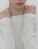 [Premium Plating] Volume Square AB TAG Necklace
