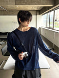 See-through wide neck knit