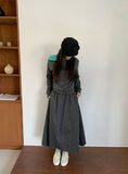 [BAONHAUS] Dinger Banding Dot Long Skirt