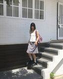 Deti See-through Check Midi Skirt