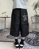 Leton embroidery bermuda denim pants