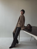Groove cat-washed rivet flare denim pants