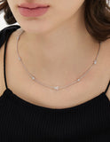 Nova Silver (W) Pave Station Necklace