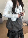 Ine Half Moon Two-Way Leather Cross Shoulder Bag