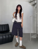 Dot Ribbon Shirring Puff Off-Shoulder Short Sleeve