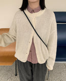 Icon Hairy Wool Round Cardigan