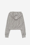 Cozy velour slim crop hood zip-up