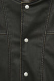 Pigment Washing Patch Leather Jacket