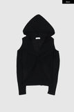 Teen open shoulder shirring hood top
