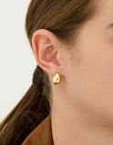 Champagne Moon Dew Drop Silver Volume Earrings