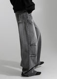 Gray Pin Wide Denim