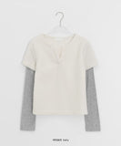 Maena Boucle Layered Short Sleeve Knit