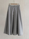 Nekoring Check Pleated Long Skirt