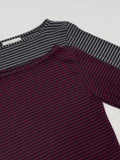 Striped Three Quarter T-shirt