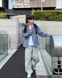 Snap button nylon pants