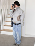 FLOWER PANEL HIGH-NECK JUMPER