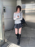 Butts Vintage Button Check Mini Pleated Skirt