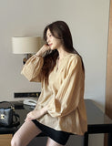 Macaron V-Shirring Blouse
