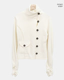 Puan High-Neck Button Knit Cardigan