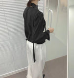 Front Pleated Loose Wide Back Banding Slacks
