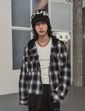 Philly loose fit checked hoodie jacket