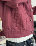 Ruped cropped washed jacket