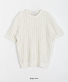 [unisex] Hippon Linen Round Over Short Sleeve Knit - Linen 55%