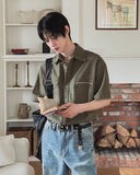 Loib Pig Zipper Short Sleeve Shirt