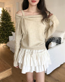 Mars Ribbon Off-Shoulder Knit