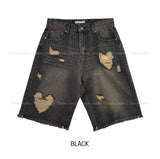Heart Destroyed Bermuda Pants