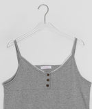 Miseka Lace Button V-Neck Sleeveless