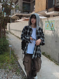 Kitsch hooded balloon check shirt