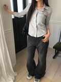 Kar Open Collar Pocket Three Quarter T-shirt