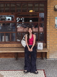 Bias Raw Edge Carpenter Cargo Pants