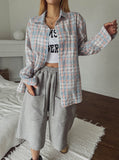 Candy Soft Loose-Fit Cotton Checkered Shirt