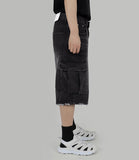 Black cargo denim trousers