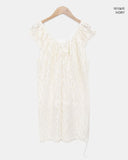 Lumic Flower Lace Off-Shoulder Sleeveless Blouse