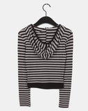 Odell Stripe Burton Cropped Hooded T-Shirt