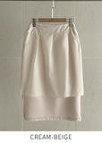 Camel Brushed H-Line Belt Skirt